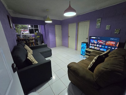 Centrally located and private apartment with its own home theater with giant screen
