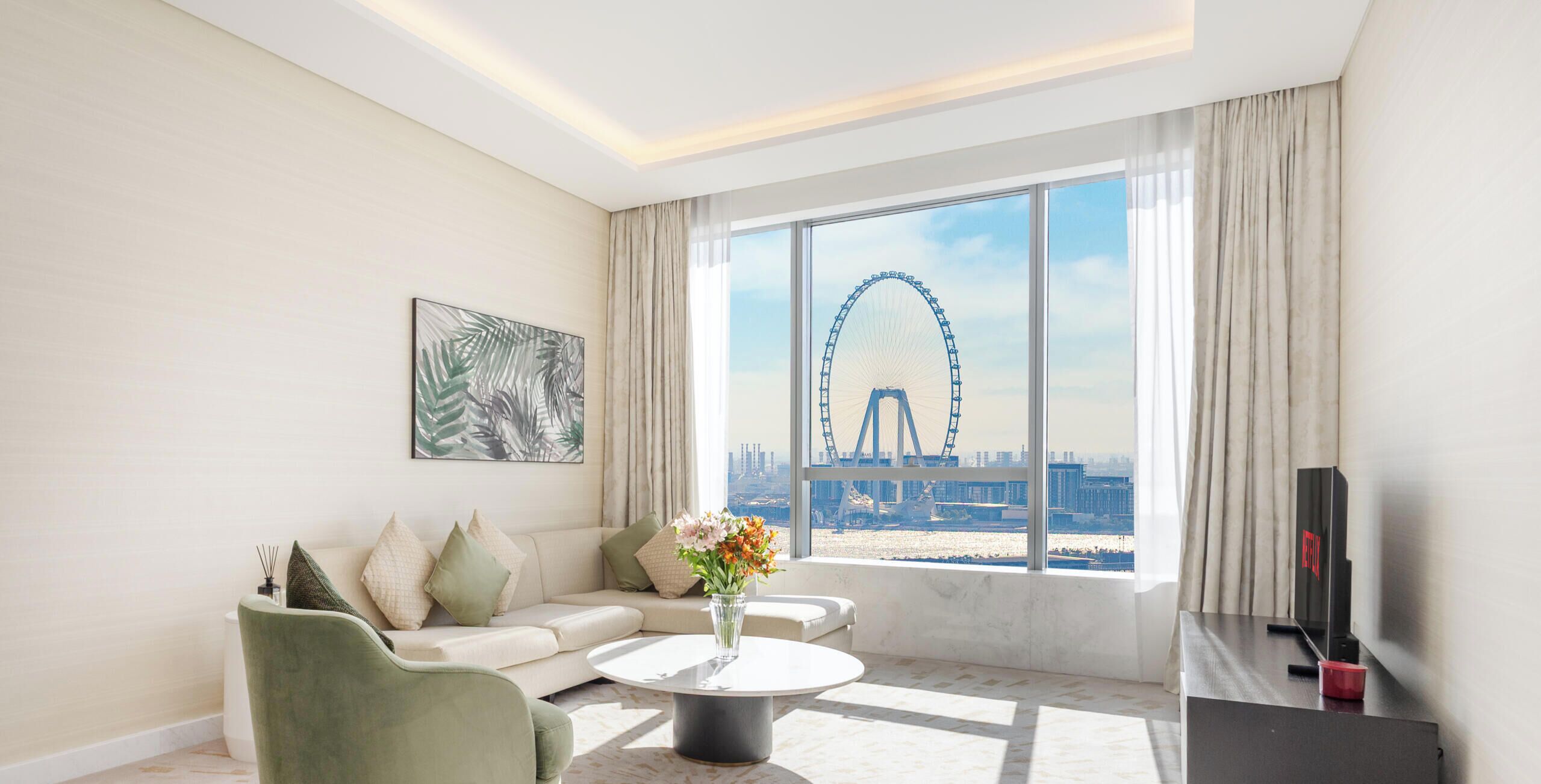 Departamento, vista al mar | Área de sala de estar