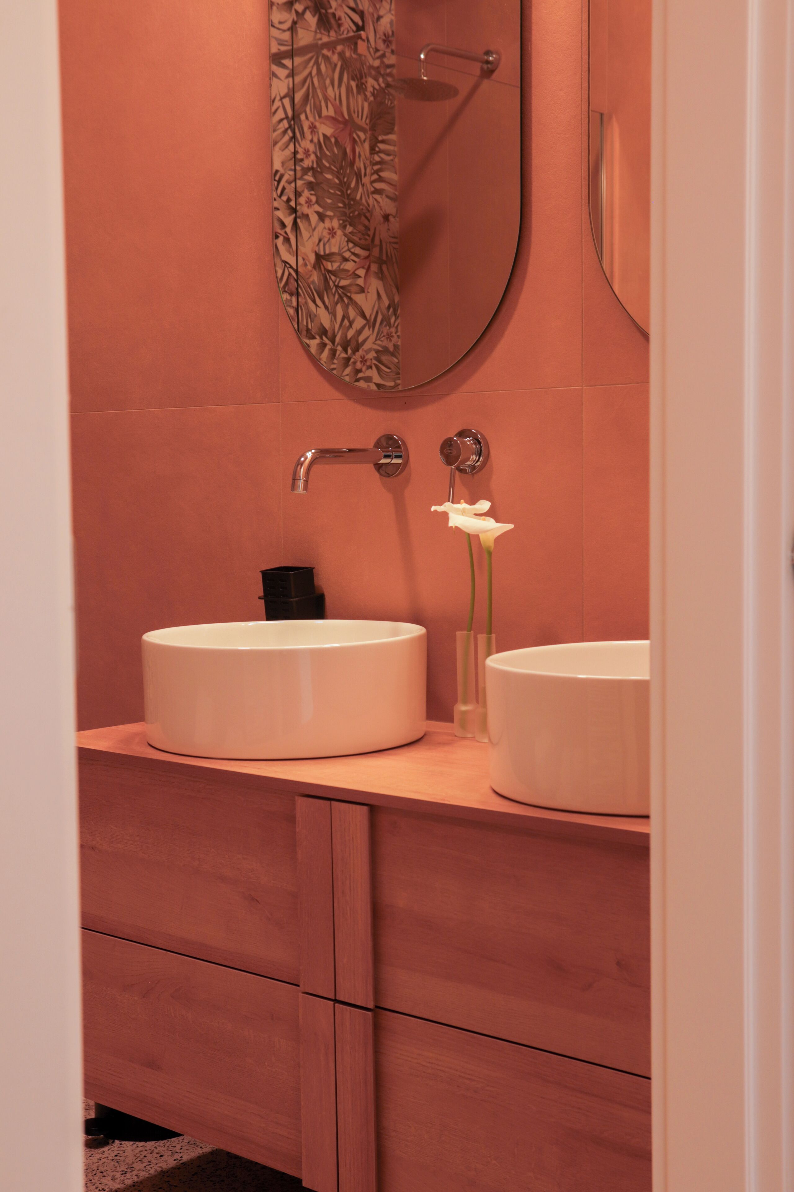 Hair dryer, bidet, towels, soap