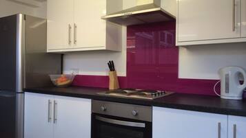 Fridge, microwave, oven, toaster