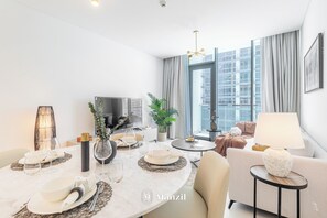 Luxury Apartment, Lagoon View | Interior - Manzil - Spacious 2BR near Dubai Mall (Dubai)