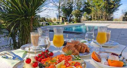 Raissa luxury suite near Bordeaux and A10 heated pool, garden, ideal for couples