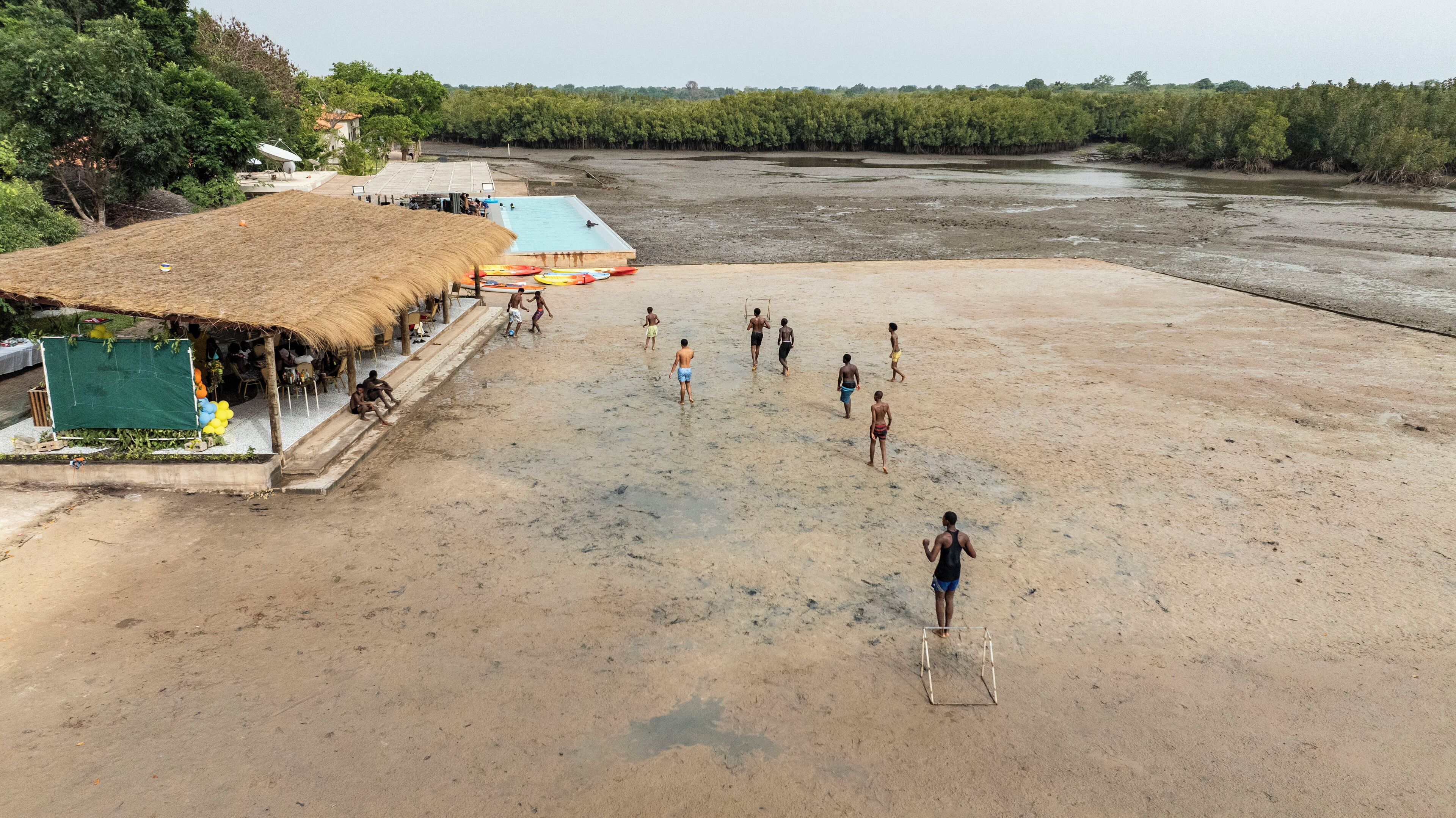 Private beach, beach cabanas, beach towels, beach volleyball