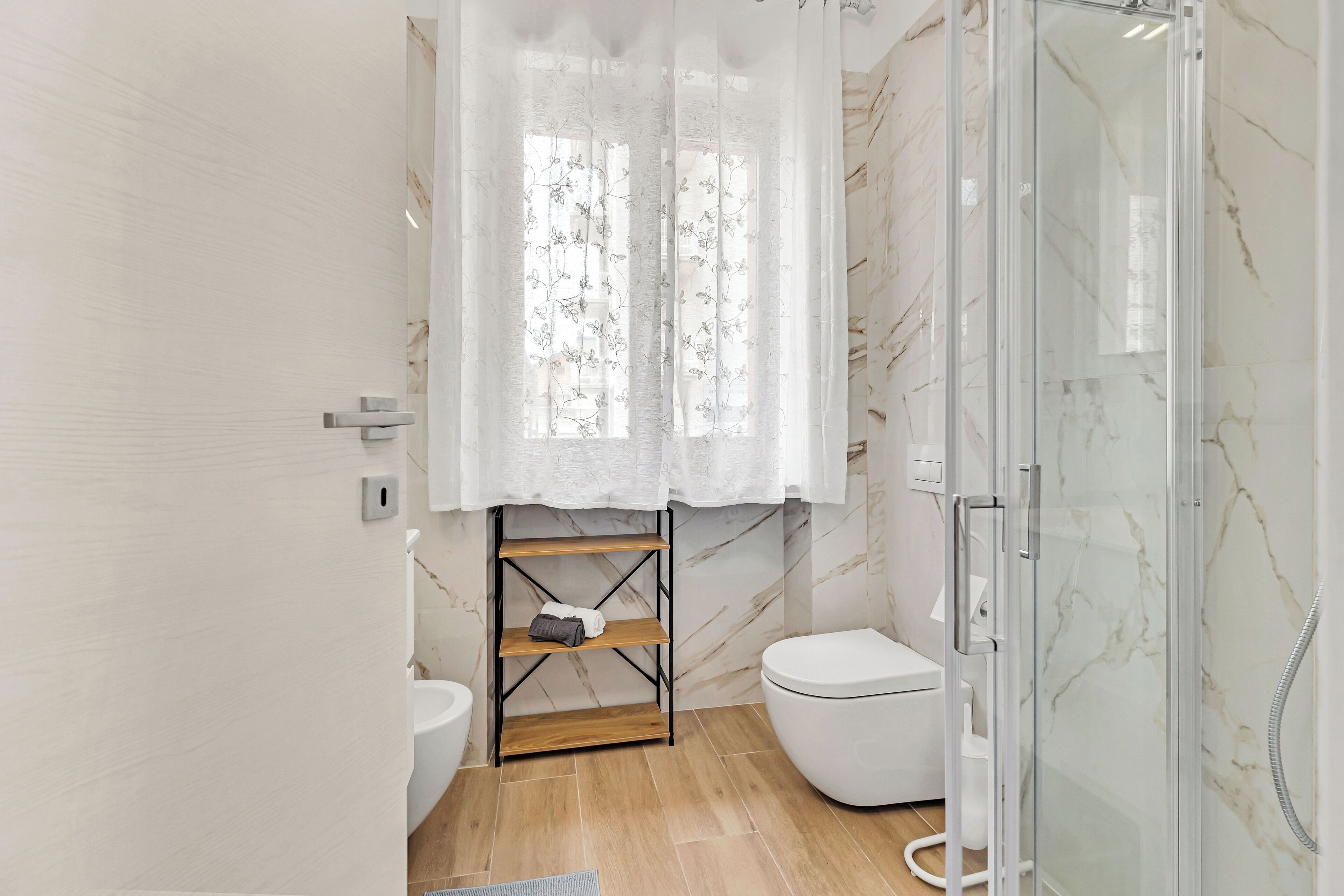 Apartment, City View | Bathroom | Shower, hair dryer, towels, toilet paper