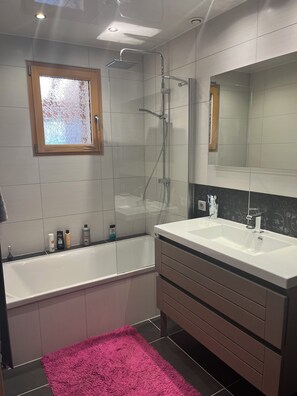 Shower, hair dryer