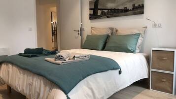 Desk, iron/ironing board, travel crib, WiFi (free)