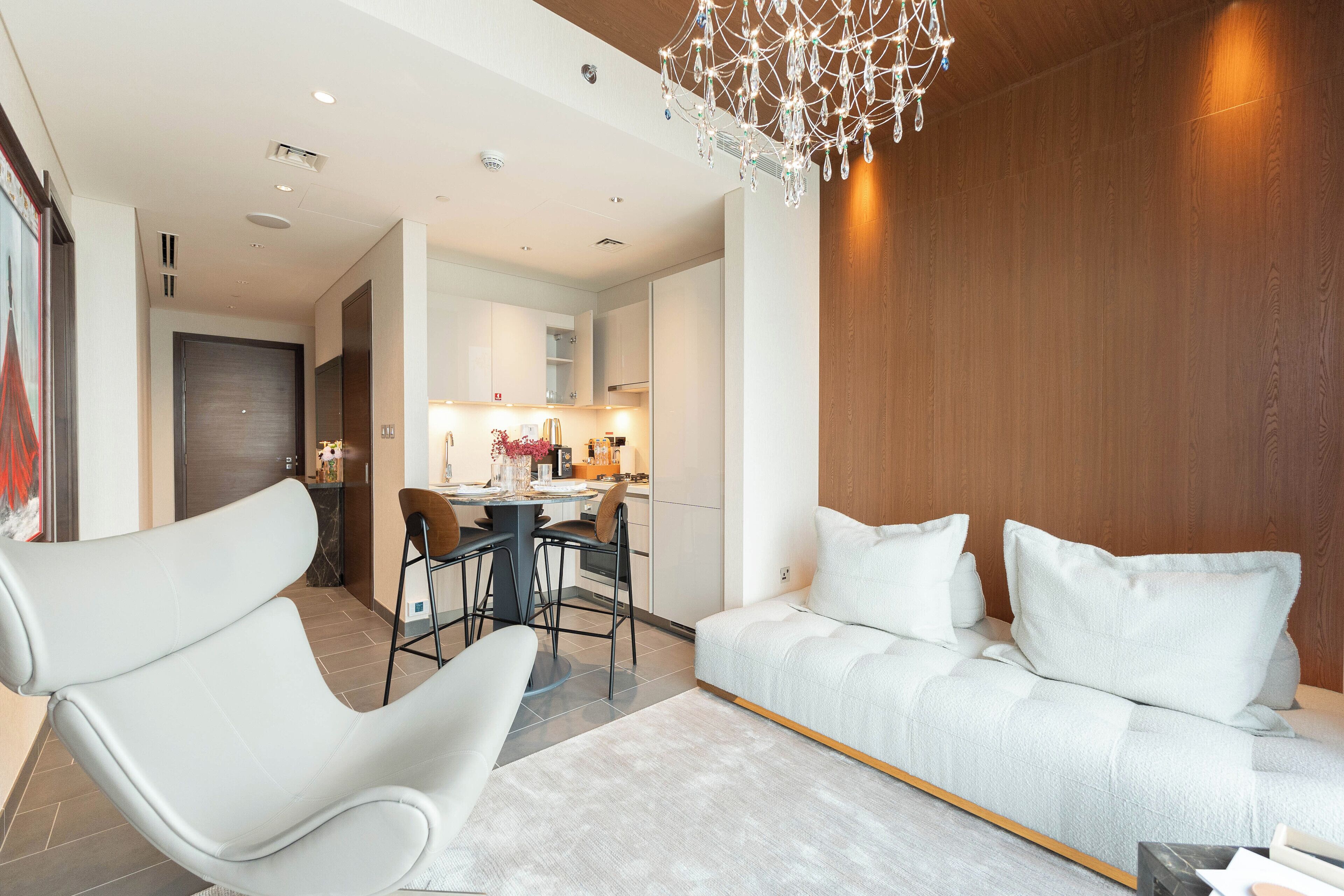 Deluxe Apartment | Living area | 65-inch Smart TV with satellite channels, Netflix, streaming services