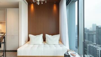 Deluxe-Apartment | Zimmersafe, Verdunkelungsvorhänge, Bügeleisen/Bügelbrett, Babybetten