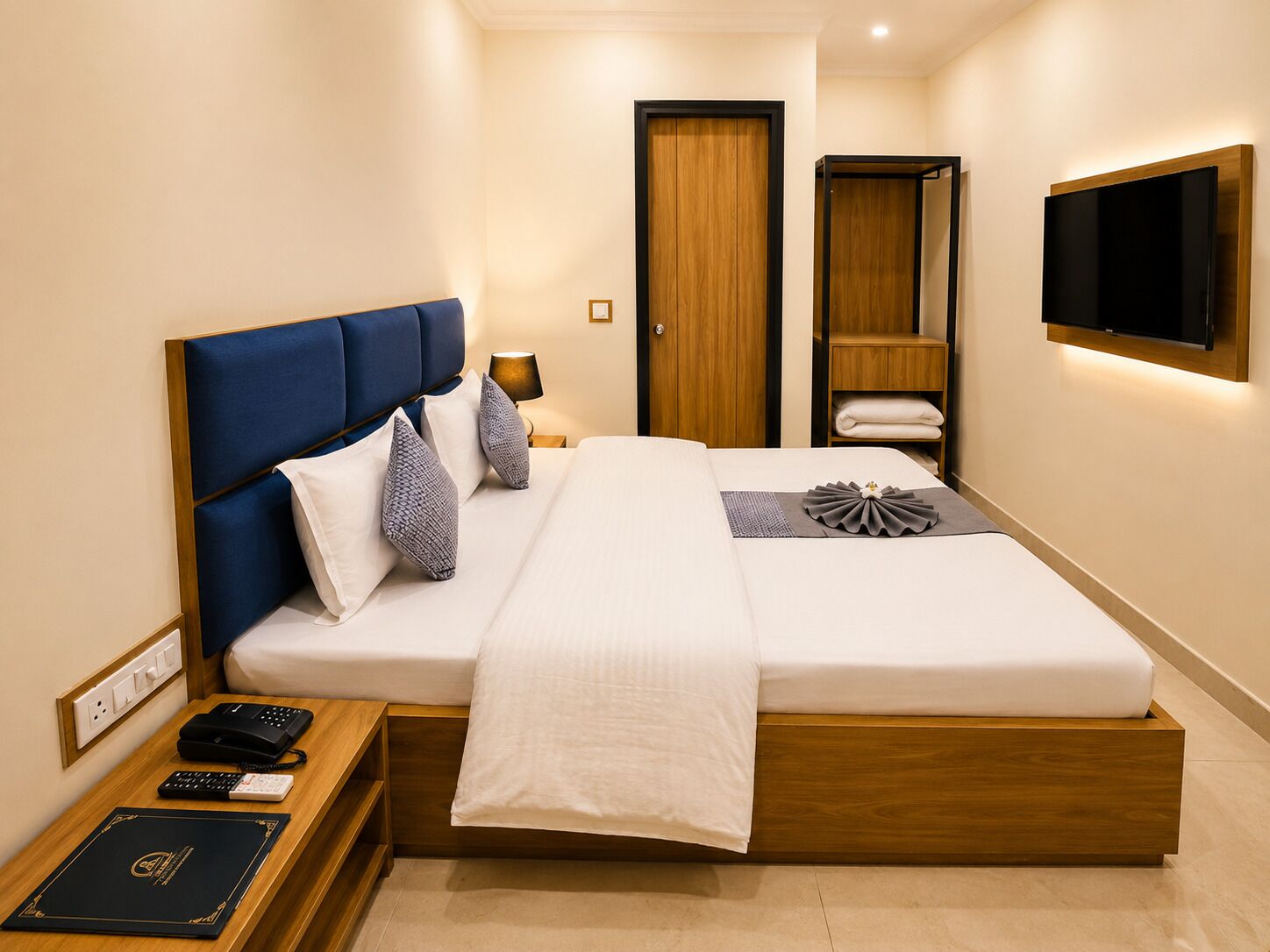 Laptop workspace, free WiFi, bed sheets
