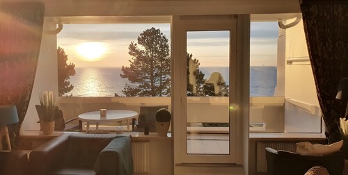 Ferienwohnung mit Meerblick, Sauna und hochwertiger Einrichtung