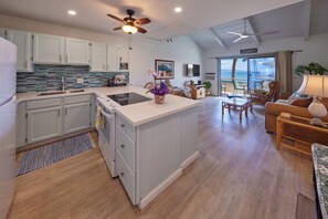 Coffee/tea maker, fridge, microwave, oven - Oceanfront Views - Shores of Maui 207 (Kihei)
