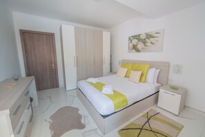 Apartment, City View | Blackout drapes, iron/ironing board, free WiFi - Chic Modern 1BR APT near Salina Bay (St. Paul's Bay)