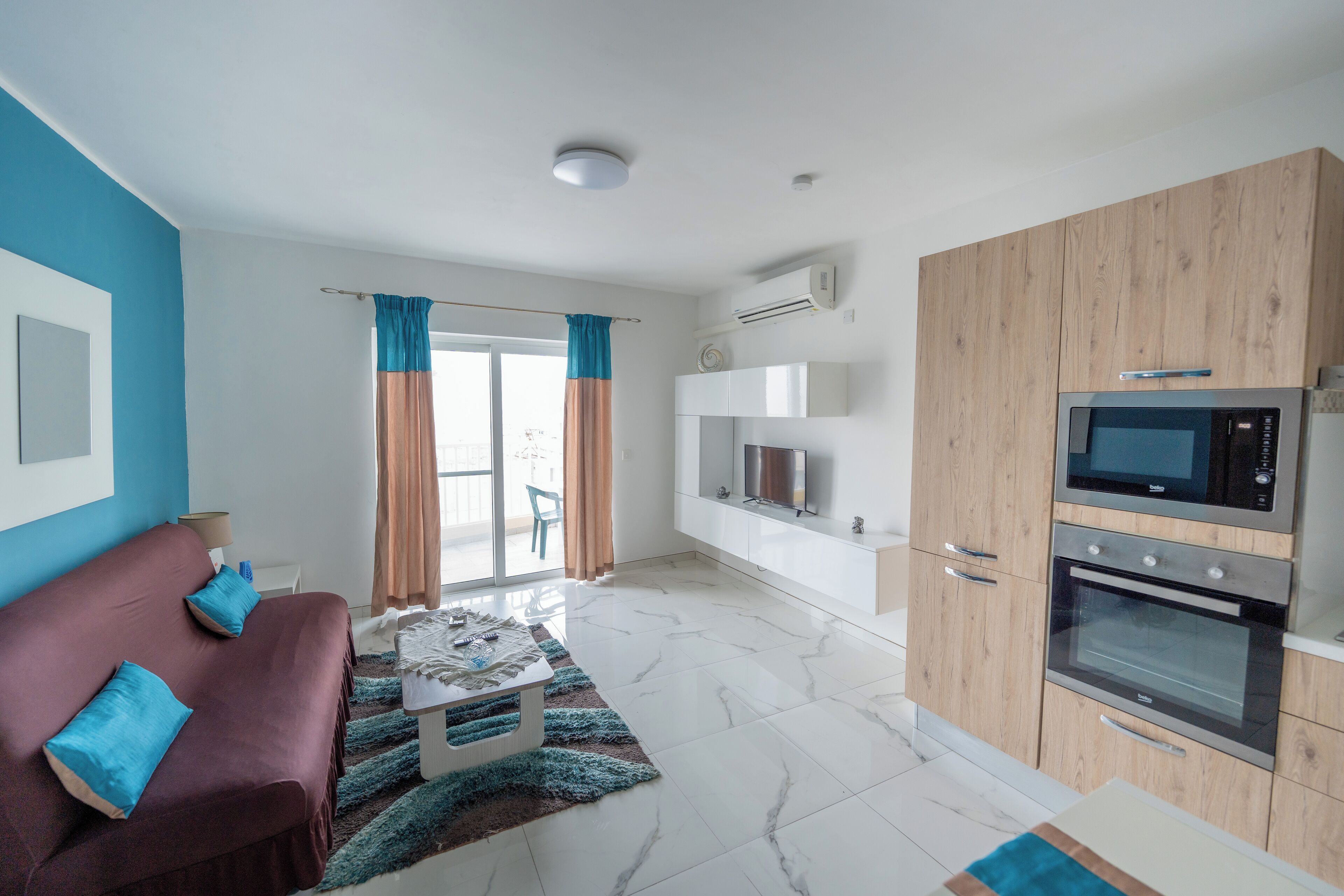 Lägenhet - utsikt mot staden | Vardagsrum