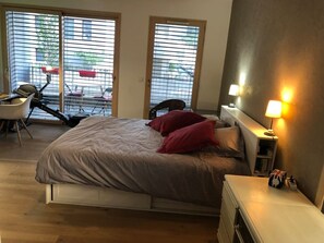 Desk, iron/ironing board, travel cot, free WiFi - Appartement 78 m² 1 chambre, terrasse et garage (Aix-les-Bains)