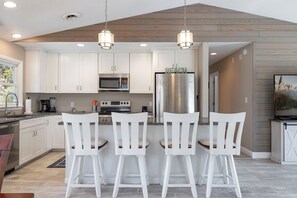 Fridge, microwave, oven, dishwasher - Paws Awhile, Oceanside 3BR 2BA home with Golf Cart! (Emerald Isle)