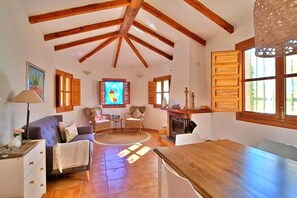 Televisión y chimenea 