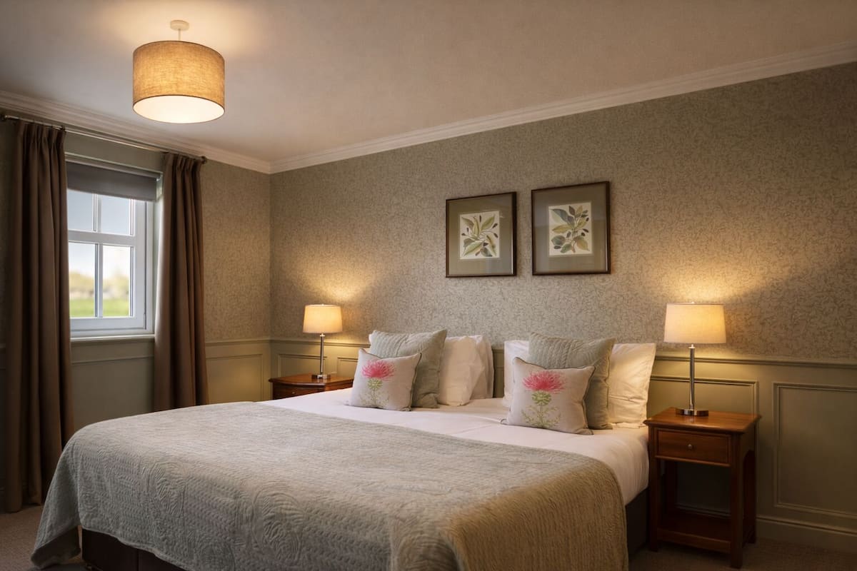 Deluxe Double or Twin Room | Desk, laptop workspace, blackout drapes, iron/ironing board