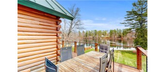 Luxurious Lakefront Log Home with Private Dock and fenced in yard