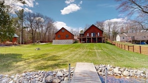 Property grounds - Luxurious Lakefront Log Home with Private Dock (Augusta)