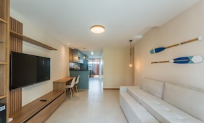 Basic Apartment | Living area | 32-inch Smart TV with digital channels - Apt in Condo w/ Pool 350m From the Beach Pll0004 (Camaçari)