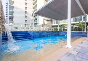 Pool - Canal Side 1BR with Private Terrace + Parking (Dubai)