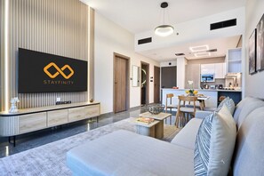 Living area - Newly Furnished 1BR Serene Sanctuary (Dubai)