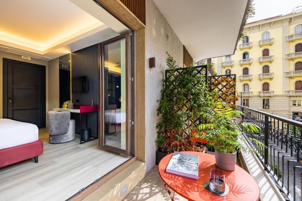Deluxe-dobbeltværelse - balkon - udsigt til gårdsplads | Balkon