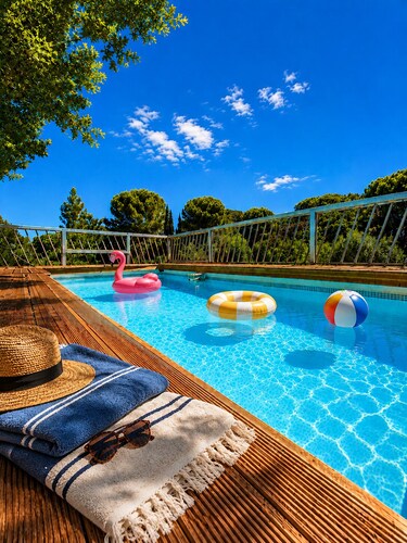 8-person house with pool on foot from the Pont du Gard