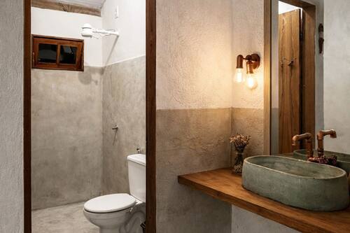 Shower, towels, soap, toilet paper
