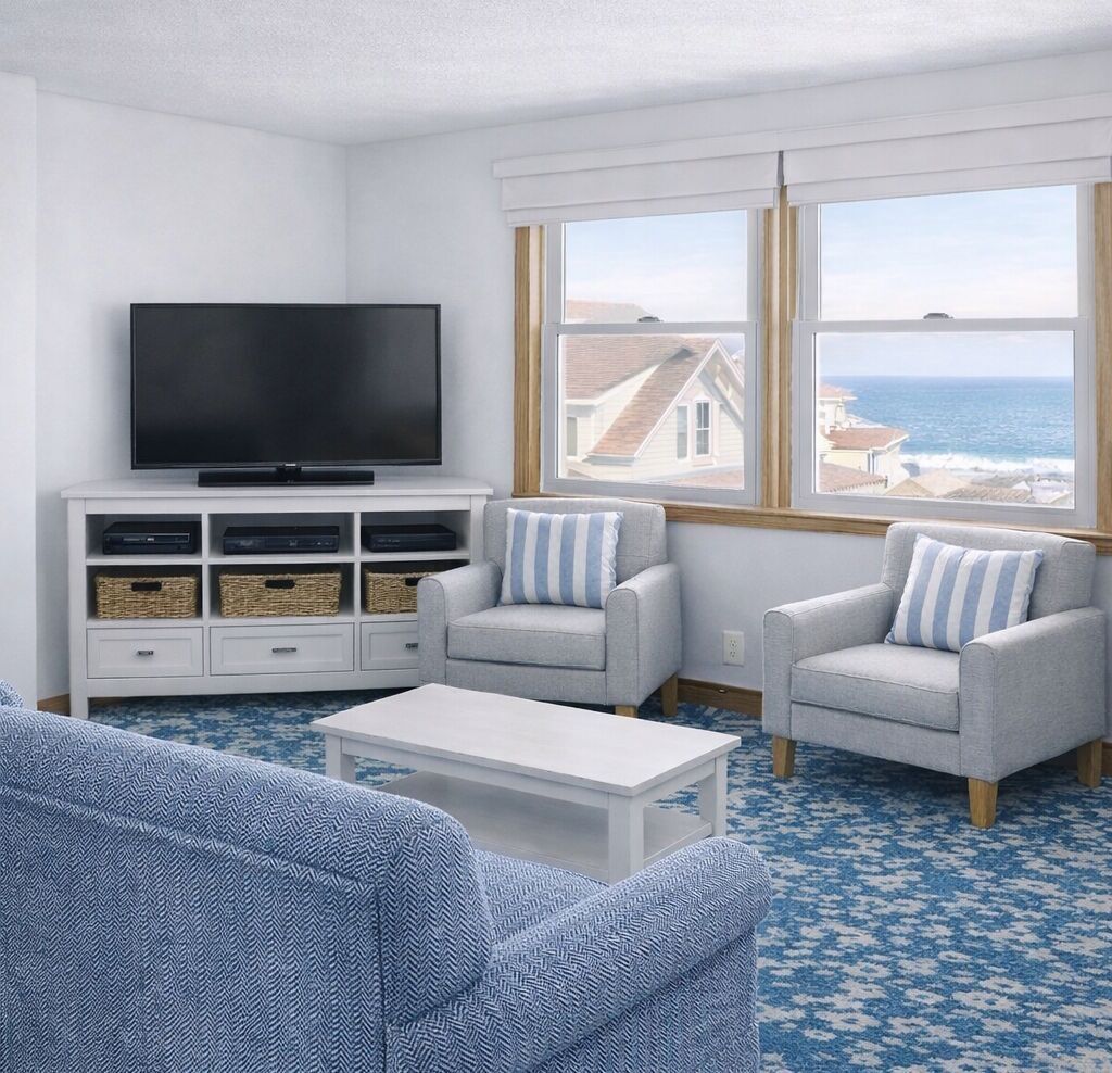 Deluxe Studio Suite, Partial Ocean View | Living area