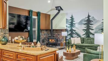 Télévision, cheminée