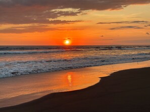 在海灘附近、沙灘巾