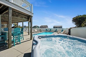 Outdoor dining - Spring Discount! 300ft to Beach+Heated Pool/Multiple Decks with Ocean Views (Emerald Isle)
