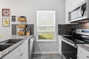 Microwave, oven, stovetop, dishwasher