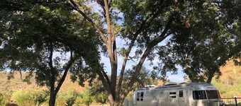 Classic Airstream on Apricot Meadow in Aravaipa Canyon