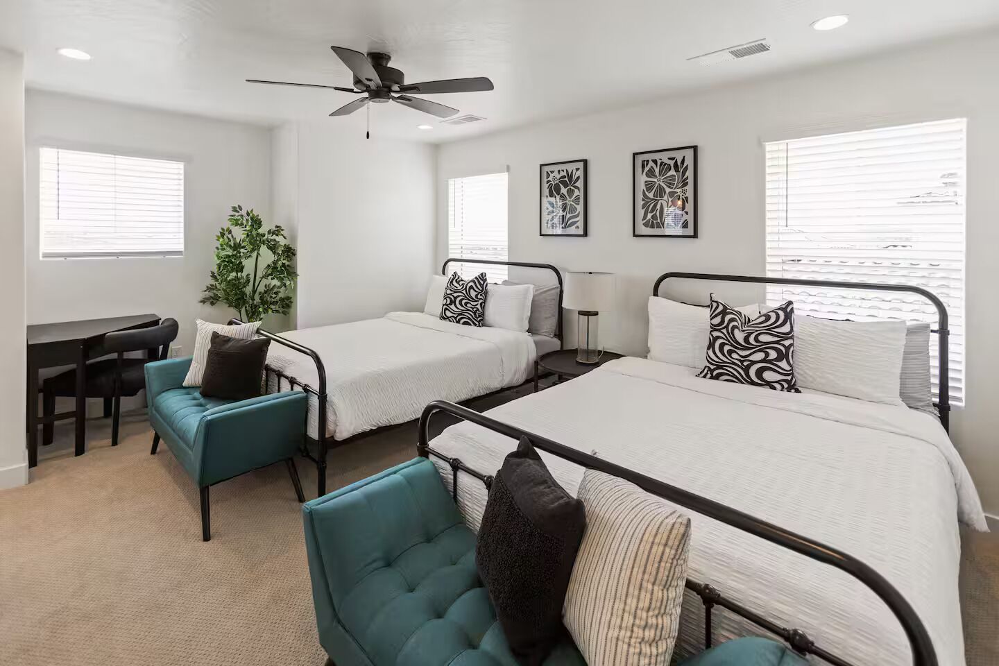 4 bedrooms, iron/ironing board, WiFi, bed sheets