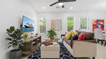 Smart TV, table tennis, books, offices