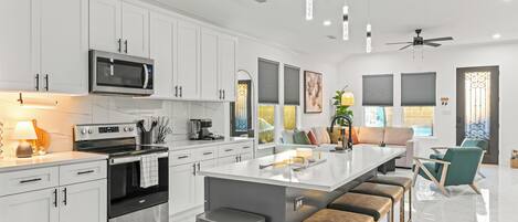 Microwave, oven, stovetop, dishwasher