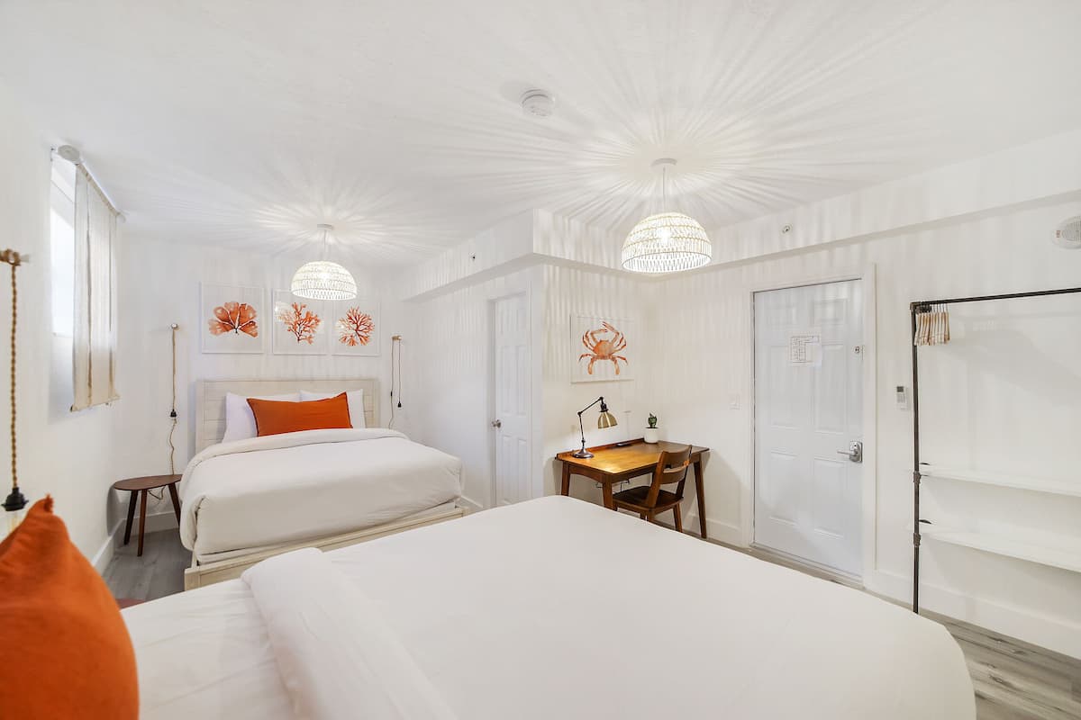 Standard Double Room, 2 Queen Beds, Private Bathroom (Self check-in)