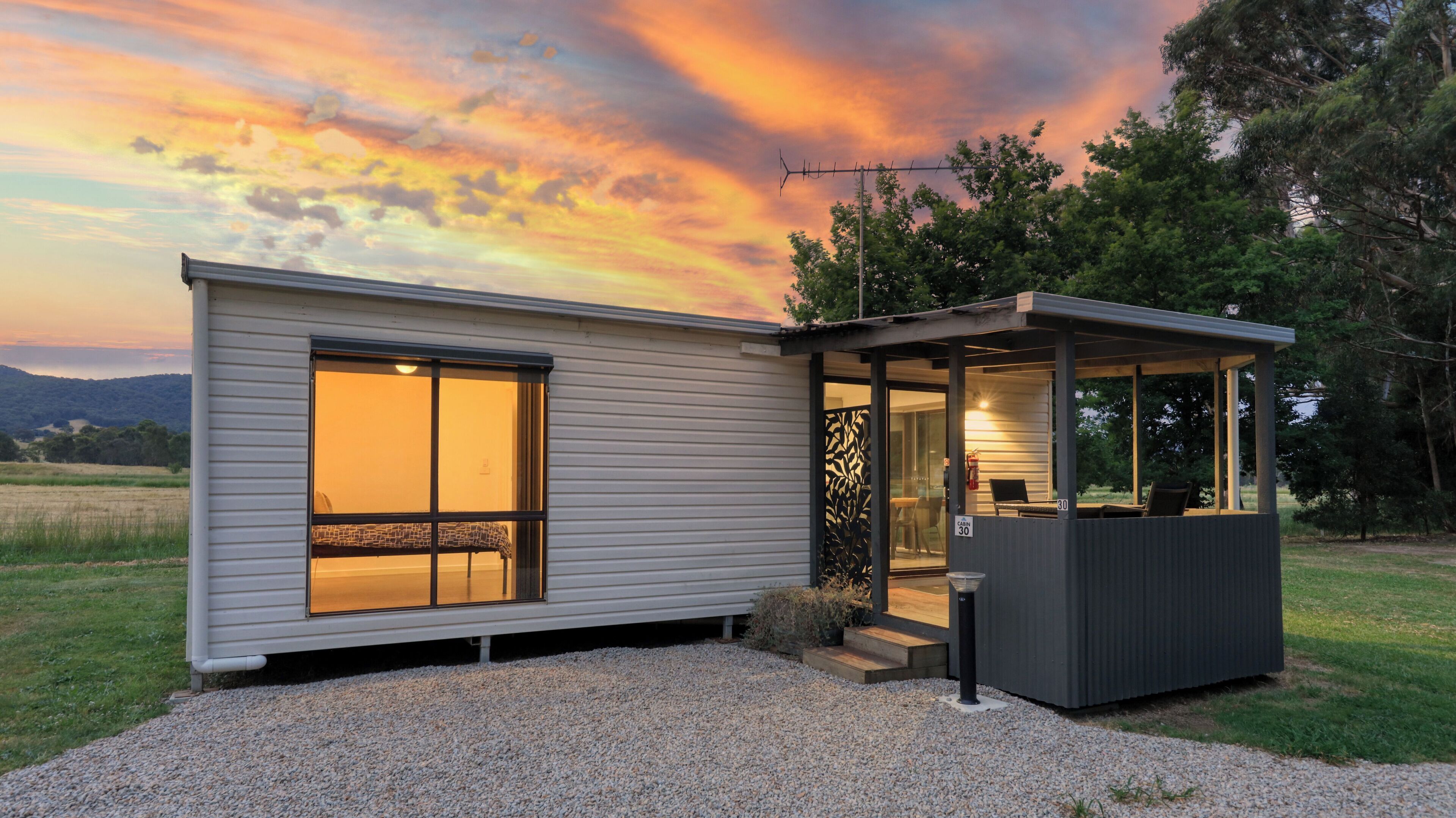 Comfort-Ferienhaus, eigenes Bad, Parkblick | Aussenbereich