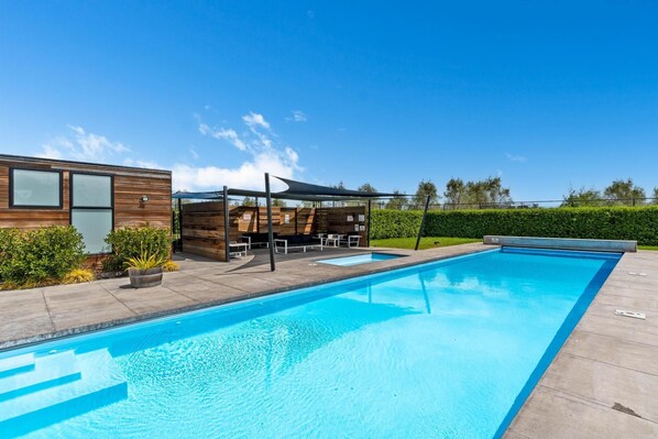 Outdoor pool, a heated pool
