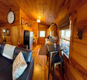Smart TV, fireplace, books - Luxury Mountain Hideaway. Extensive outdoor living, large hot tub, and fire pit. (Ellijay)