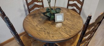 Two - bedroom apartment with deck and firepit.