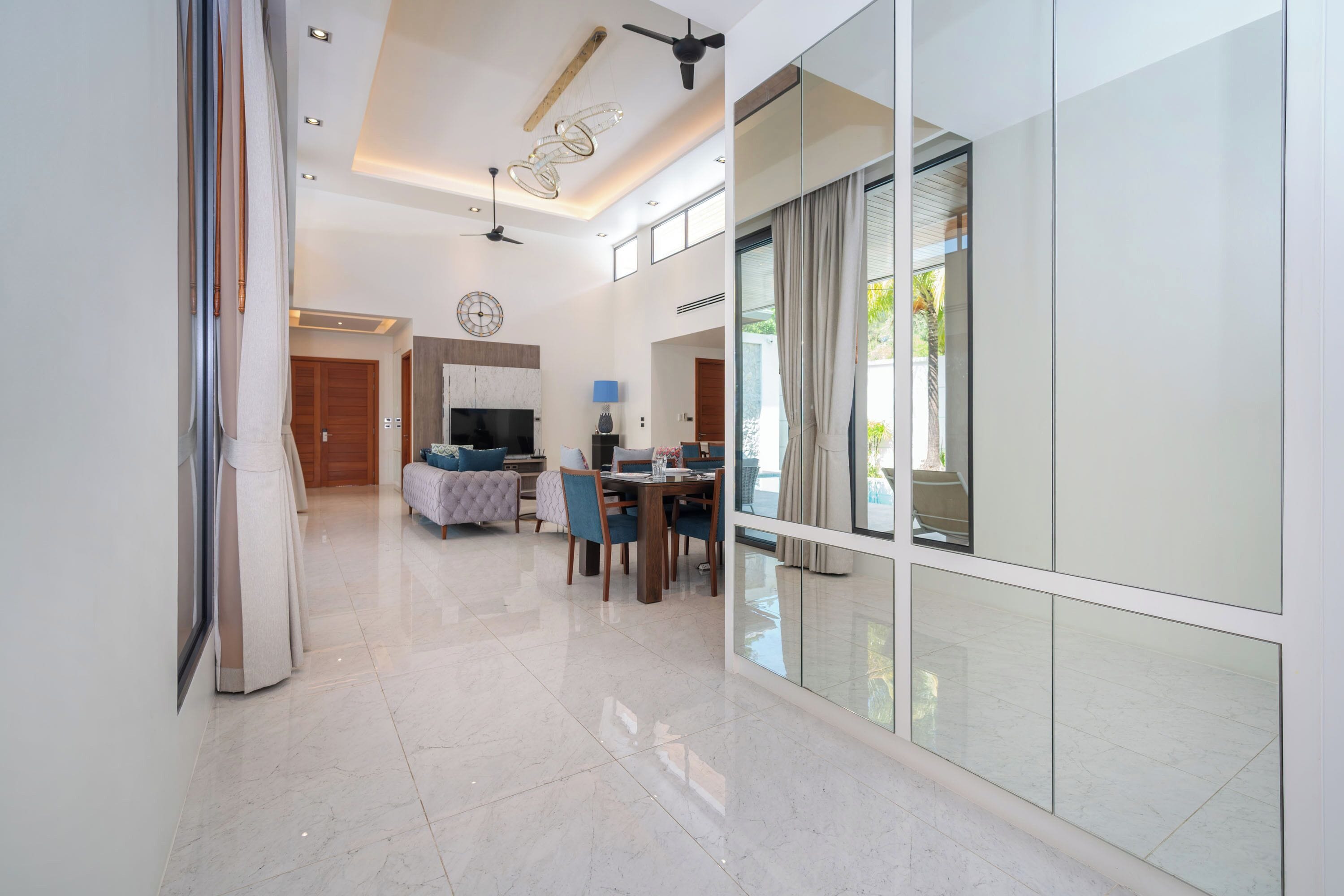 Executive Villa, 4 Bedrooms (BreezePrivate Pool Luxury in BangTao) | Living area | 65-inch Smart TV with digital channels
