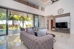 Executive Villa, 4 Bedrooms (BreezePrivate Pool Luxury in BangTao) | Living area - Breeze 4Br Villa Private Pool Luxury In Bangtao (Choeng Thale)