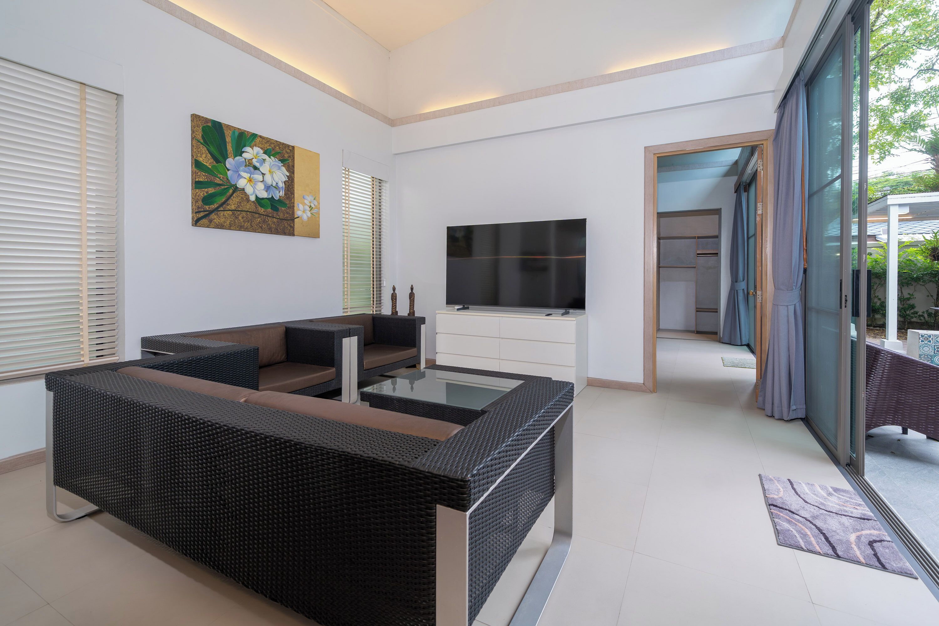 Exclusive Villa, 4 Bedrooms (Mahogany 4BR Pool Villa in BangTao) | Living room | Flat-screen TV