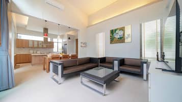 Exclusive Villa, 4 Bedrooms (Mahogany 4BR Pool Villa in BangTao) | Living area | Flat-screen TV