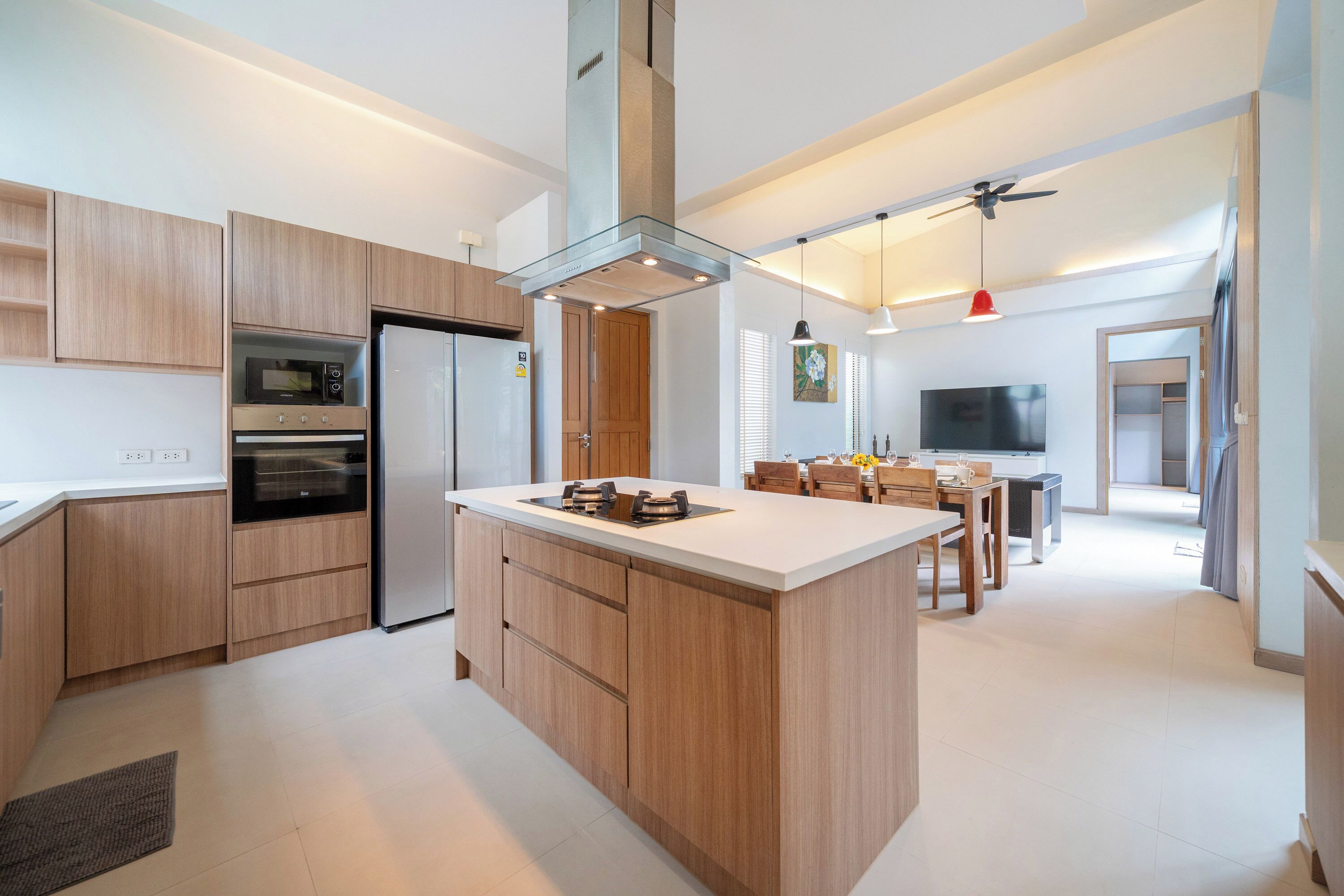 익스클루시브 빌라, 침실 4개 (Mahogany 4BR Pool Villa in BangTao) | 전용 주방 | 대용량 냉장고, 전자레인지, 쿡탑, 토스터