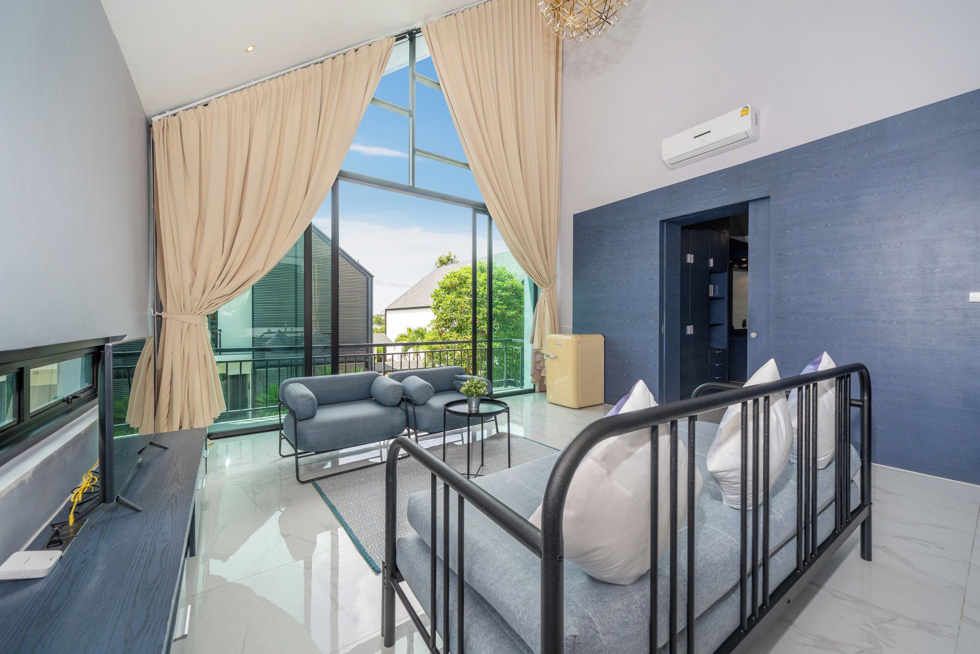 Villa, 3 Bedrooms (Granary Designer Loft Pool in Pasak) | Living area | 65-inch LED TV with digital channels