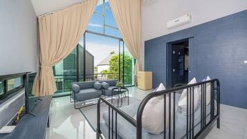 Villa, 3 Bedrooms (Granary Designer Loft Pool in Pasak) | Living area | 65-inch LED TV with digital channels